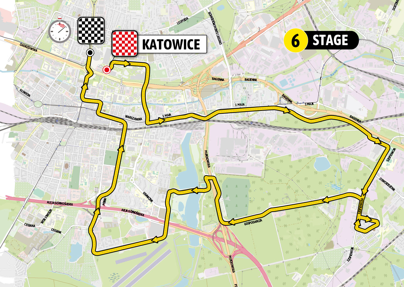 E6 jeu 03/08 Katowice Katowice 16,6 km clm départ 13h20 2023-mapa-etapu-6